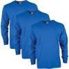 Gildan Adult Ultra Cotton Long Sleeve T-Shirt, Style G2400, Multipack(Royal (3-pack))