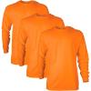 Gildan Adult Ultra Cotton Long Sleeve T-Shirt, Style G2400, Multipack(Safety Orange (3-pack))
