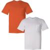 Gildan Adult Ultra Cotton T-Shirt with Pocket, Style G2300, 2-Pack((1) Orange + (1) White)