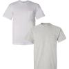 Gildan Adult Ultra Cotton T-Shirt with Pocket, Style G2300, 2-Pack((1) White + (1) Ash)