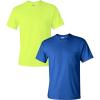 Gildan Adult Ultra Cotton T-Shirt with Pocket, Style G2300, 2-Pack(Safetygreen/Royal)