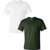Gildan Adult Ultra Cotton T-Shirt with Pocket, Style G2300, 2-Pack(White/Forest)