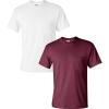 Gildan Adult Ultra Cotton T-Shirt with Pocket, Style G2300, 2-Pack(White/Maroon)