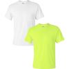 Gildan Adult Ultra Cotton T-Shirt with Pocket, Style G2300, 2-Pack(White/Safetygreen)