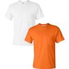 Gildan Adult Ultra Cotton T-Shirt with Pocket, Style G2300, 2-Pack(White/Safetyorange)