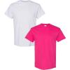 Gildan Hammer Adult T-Shirt, 2-Pack, Style GH000((1) Ash Grey + (1) Heliconia)