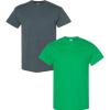 Gildan Hammer Adult T-Shirt, 2-Pack, Style GH000((1) Dark Heather + (1) Irish Green)