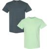 Gildan Hammer Adult T-Shirt, 2-Pack, Style GH000((1) Dark Heather + (1) Mint Green)