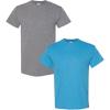 Gildan Hammer Adult T-Shirt, 2-Pack, Style GH000((1) Graphite Heather + (1) Heather Sapphire)