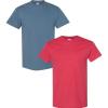 Gildan Hammer Adult T-Shirt, 2-Pack, Style GH000((1) Indigo Blue + (1) Heather Red)