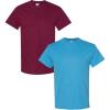 Gildan Hammer Adult T-Shirt, 2-Pack, Style GH000((1) Maroon + (1) Heather Sapphire)
