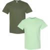 Gildan Hammer Adult T-Shirt, 2-Pack, Style GH000((1) Mint Green + (1) Military Green)