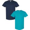 Gildan Hammer Adult T-Shirt, 2-Pack, Style GH000((1) Navy + (1) Tropical Blue)