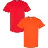 Gildan Hammer Adult T-Shirt, 2-Pack, Style GH000((1) Red + (1) Orange)