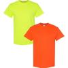 Gildan Hammer Adult T-Shirt, 2-Pack, Style GH000((1) Safety Green + (1) Orange)