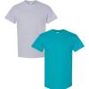 Gildan Hammer Adult T-Shirt, 2-Pack, Style GH000((1) Sport Grey + (1) Tropical Blue)