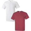 Gildan Hammer Adult T-Shirt, 2-Pack, Style GH000((1) White + (1) Heather Cardinal)