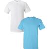 Gildan Hammer Adult T-Shirt, 2-Pack, Style GH000((1) White + (1) Sky)