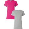 Gildan Hammer Adult T-Shirt, 2-Pack, Style GH000(Heliconia/Sport Grey)