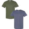 Gildan Hammer Adult T-Shirt, 2-Pack, Style GH000(Military Green + Heather Navy)