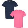 Gildan Hammer Adult T-Shirt, 2-Pack, Style GH000(Navy-safety Pink)