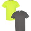 Gildan Hammer Adult T-Shirt, 2-Pack, Style GH000(Safety Green + Charcoal)