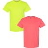 Gildan Hammer Adult T-Shirt, 2-Pack, Style GH000(Safety Green-coral)