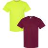Gildan Hammer Adult T-Shirt, 2-Pack, Style GH000(Safety Green-maroon)
