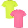 Gildan Hammer Adult T-Shirt, 2-Pack, Style GH000(Safety Green-safety Pink)