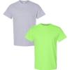 Gildan Hammer Adult T-Shirt, 2-Pack, Style GH000(Sport Grey + Neon Green)