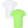 Gildan Hammer Adult T-Shirt, 2-Pack, Style GH000(White + Neon Green)