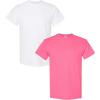 Gildan Hammer Adult T-Shirt, 2-Pack, Style GH000(White + Safety Pink)