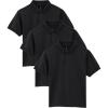 Gildan Kids’ DryBlend Short Sleeve Polo, Style G8800b, 3-Pack(Black)