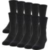 Gildan Men’s Active Cotton Crew Socks (10-Pack)(Black)