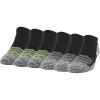 Gildan Men’s Active Strategic Cushion No Show Socks, Multipairs(Black/Acid (6-pairs))