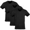 Gildan Mens Cotton Stretch T-Shirts, Multipack(Black Soot (V-neck 3-pack))