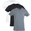 Gildan Mens Cotton Stretch T-Shirts, Multipack(White/Black Soot/Grey Flannel (Crew 3-pack))