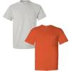 Gildan Mens DryBlend Workwear T-Shirts with Pocket, 2-Pack((1) Ash Grey + (1) Orange)