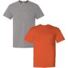 Gildan Mens DryBlend Workwear T-Shirts with Pocket, 2-Pack((1) Graphite Heather + (1) Orange)