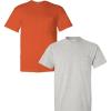 Gildan Mens DryBlend Workwear T-Shirts with Pocket, 2-Pack((1) Orange + (1) Ash Grey)