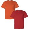 Gildan Mens DryBlend Workwear T-Shirts with Pocket, 2-Pack((1) Orange + (1) Red)