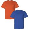 Gildan Mens DryBlend Workwear T-Shirts with Pocket, 2-Pack((1) Orange + (1) Royal)
