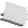 Gildan Men’s Polyester Half Cushion Ankle Socks, 12-Pairs(White)