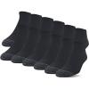 Gildan Men’s Polyester Half Cushion No Show Socks, 12-pack(Black)
