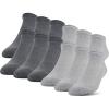 Gildan Men’s Polyester Half Cushion No Show Socks, 12-pack(Grey)
