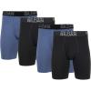 Gildan Men’s Underwear Cotton Stretch Boxer Briefs, Multipack(Black Soot/Slate Blue (4-pack  Long Leg))