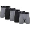Gildan Men’s Underwear Cotton Stretch Boxer Briefs, Multipack(Grey Flannel/Black Soot (5-pack  Regular Leg))