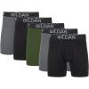 Gildan Men’s Underwear Cotton Stretch Boxer Briefs, Multipack(Heather Dark Grey/Black Soot/Green Midnight (5-pack  Regular Leg))