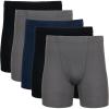 Gildan Men’s Underwear Covered Waistband Boxer Briefs, Multipack(Black/Charcoal/Navy (5-pack))