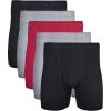 Gildan Men’s Underwear Covered Waistband Boxer Briefs, Multipack(Black/Garnet/Graphite (5-pack))